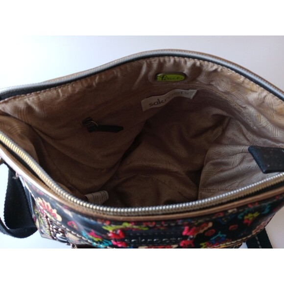 Sakroots Artist Circle One World Boho Multi-Pocket Crossbody Bag EUC - Picture 9 of 16